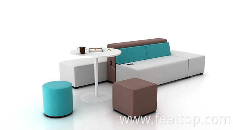 Modern design lounge furniture fabric L shape selection sofa for public area